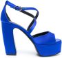 Roberto Festa 125mm satin leather sandals Blue - Thumbnail 1
