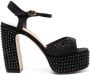 Roberto Festa 125mm spike-detail satin sandals Black - Thumbnail 1