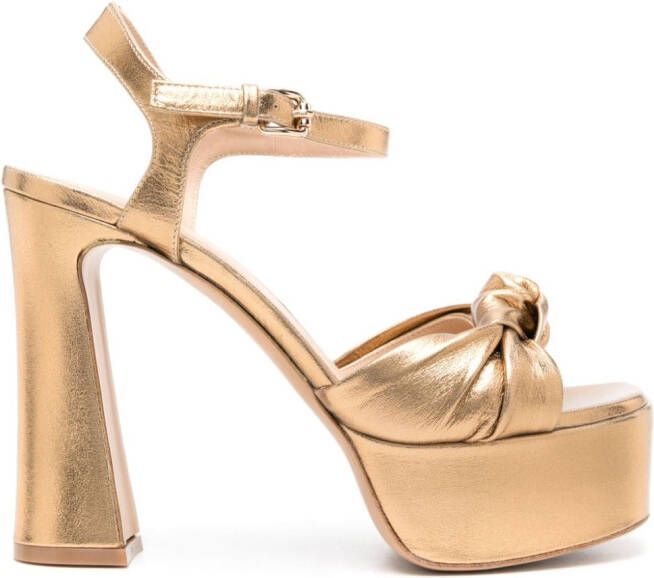 Roberto Festa 130mm metallic leather sandals Gold