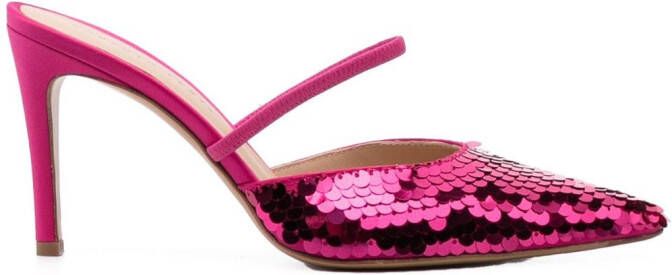 Roberto Festa 90mm sequin pointed mules Pink