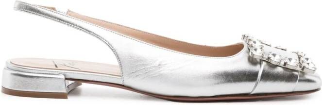 Roberto Festa Alaia buckle-embellished ballerina shoes Silver