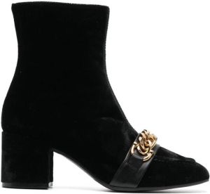 Roberto Festa chain-link suede ankle boots Black