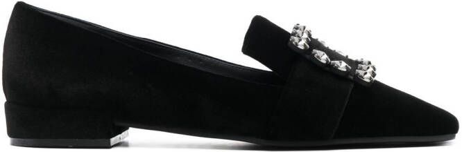 Roberto Festa Felis buckle-detail 10mm suede loafers Black