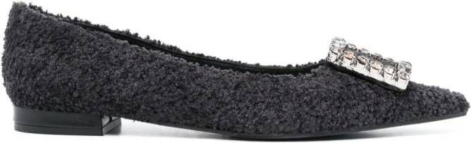 Roberto Festa fleece-texture ballerina shoes Black
