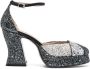 Roberto Festa glitter panelled 100mm pumps Black - Thumbnail 1