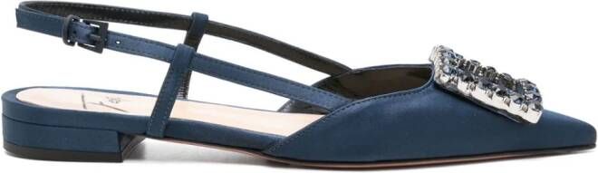 Roberto Festa Lavanda crystal-buckle ballerina shoes Blue
