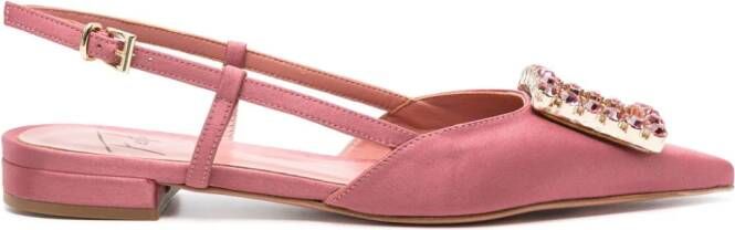 Roberto Festa Lavanda crystal-buckle ballerina shoes Pink