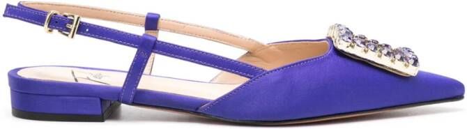 Roberto Festa Lavanda crystal-buckle ballerina shoes Purple