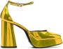 Roberto Festa Nicla Reflex 100mm leather pumps Gold - Thumbnail 1