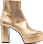 Roberto Festa platform 100mm leather ankle boots Gold - Thumbnail 1