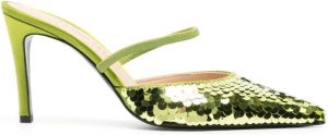 Roberto Festa sequin pointed 90mm mules Green