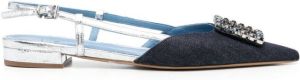Roberto Festa sling-back leather ballerinas Blue