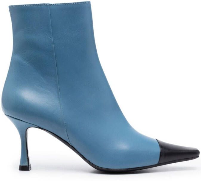 Roberto Festa two-tone 70mm leather ankle boots Blue