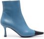 Roberto Festa two-tone 70mm leather ankle boots Blue - Thumbnail 1