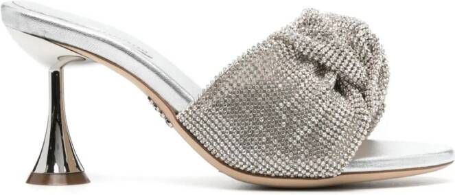 Rodo 90mm crystal-embellished mules Silver