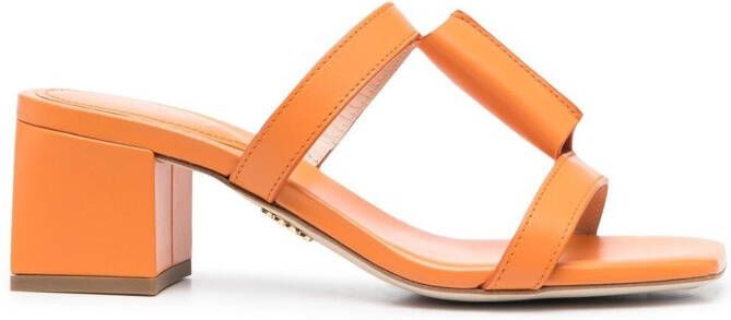 Rodo open-toe leather mules Orange