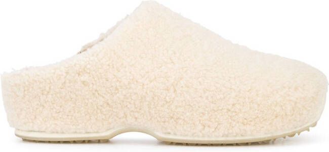 Rosetta Getty shearling slip-on sneakers White