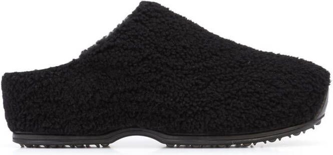 Rosetta Getty slip-on shearling sneakers Black