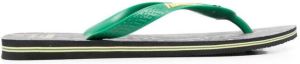 ROTATE snakeskin-print flip flops Green