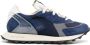 RUN OF logo-print panelled suede sneakers Blue - Thumbnail 1