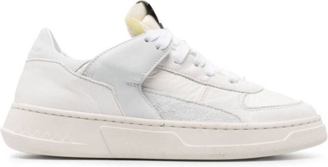 RUN OF tonal leather sneakers White