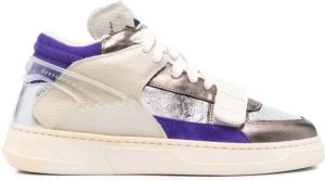 RUN OF touch-strap mid-top sneakers Grey