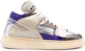 RUN OF touch-strap mid-top sneakers Neutrals