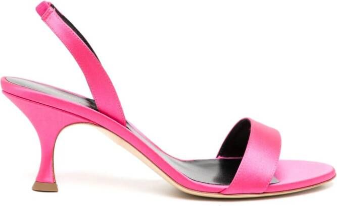 Rupert Sanderson Decade 70mm satin slingback sandals Pink