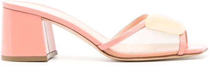 Rupert Sanderson rounded-plaque mid-heel sandals Pink