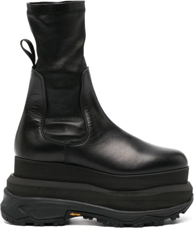 Sacai 110mm chunky platform ankle boots Black