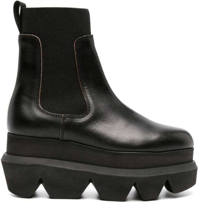 Sacai 90mm Chelsea leather boots Black