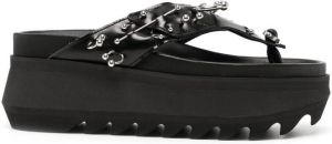 Sacai barbell embellished platform sandals Black