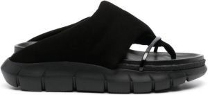Sacai calf suede platform sandals Black