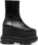 Sacai platform leather ankle boots Black - Thumbnail 1
