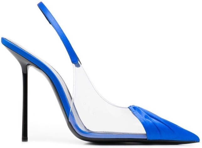 Saint Laurent 140mm pointed-toe leather pumps Blue