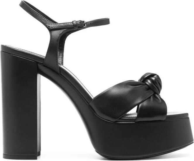 Saint Laurent 145mm leather platform sandals Black
