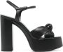 Saint Laurent 145mm leather platform sandals Black - Thumbnail 1