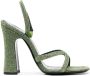 Saint Laurent Arancha 110mm lurex sandals Green - Thumbnail 1