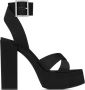 Saint Laurent Bianca 125mm crystal-embellished platform sandals Black - Thumbnail 1