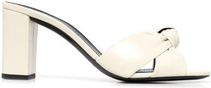 Saint Laurent Bianca 60mm knot-detail mule sandals White