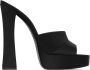 Saint Laurent Boogie 110mm platform satin mules Black - Thumbnail 1