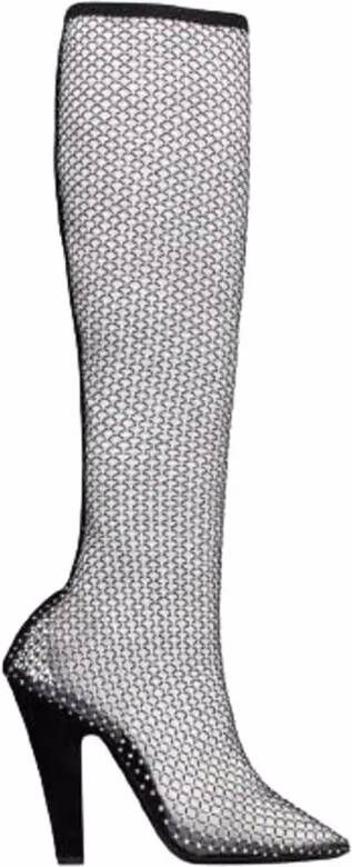 Saint Laurent Boots in mesh with rhinestones Black