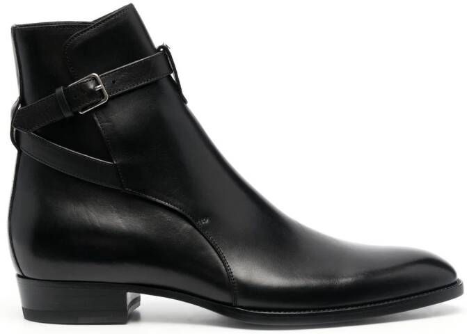 Saint Laurent buckle-fastened ankle boots Black