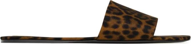 Saint Laurent Carlyle leopard-print slides Brown