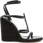 Saint Laurent Cassandra 115mm wedge sandals Black - Thumbnail 1