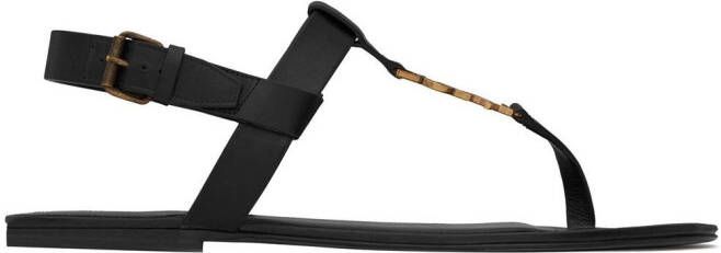 Saint Laurent Cassandre buckle-fastening sandals Black