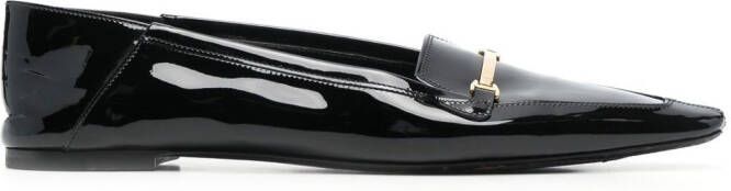 Saint Laurent Chris 05 leather ballerina shoes Black