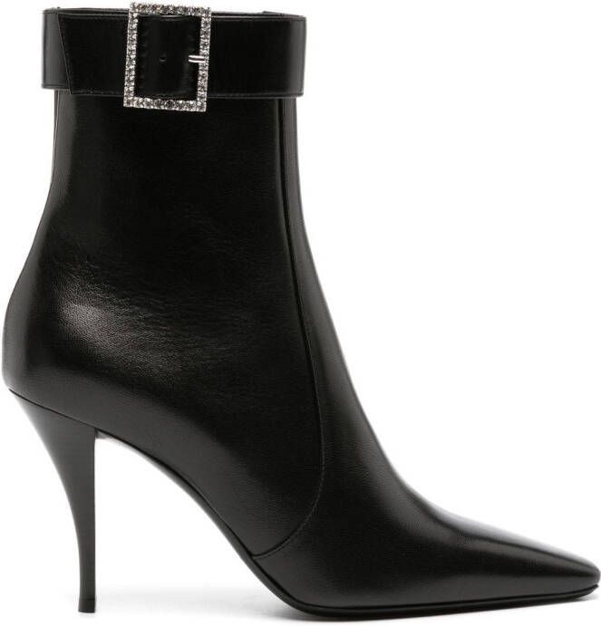Saint Laurent Claude 90mm leather boots Black