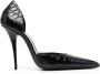 Saint Laurent crocodile-effect stiletto pumps Black - Thumbnail 1