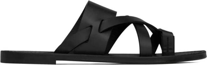 Saint Laurent Culver leather slides Black